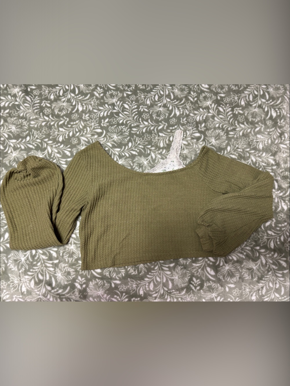 ROMWE Olive Green Off-the-Shoulder Knit Sweater